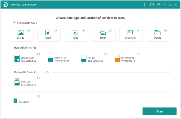 FonePaw Data Recovery screenshot