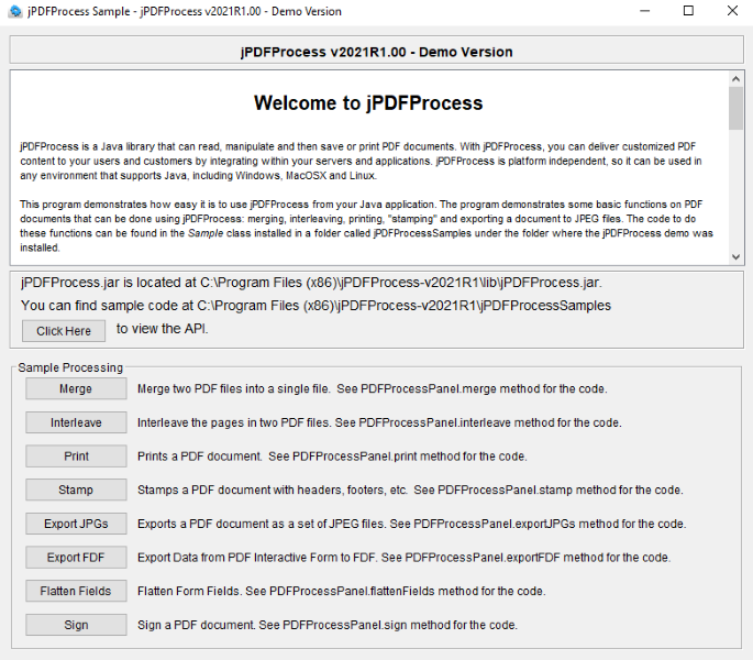 jPDFProcess for linux screenshot