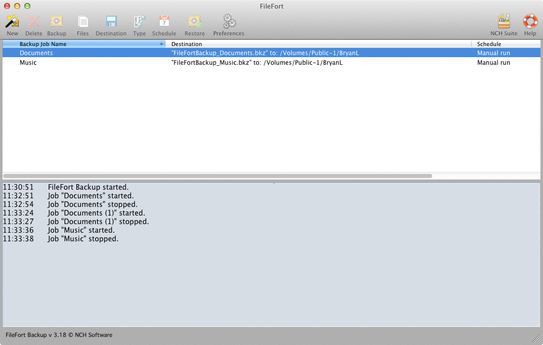 FileFort Backup Software Free for Mac screenshot