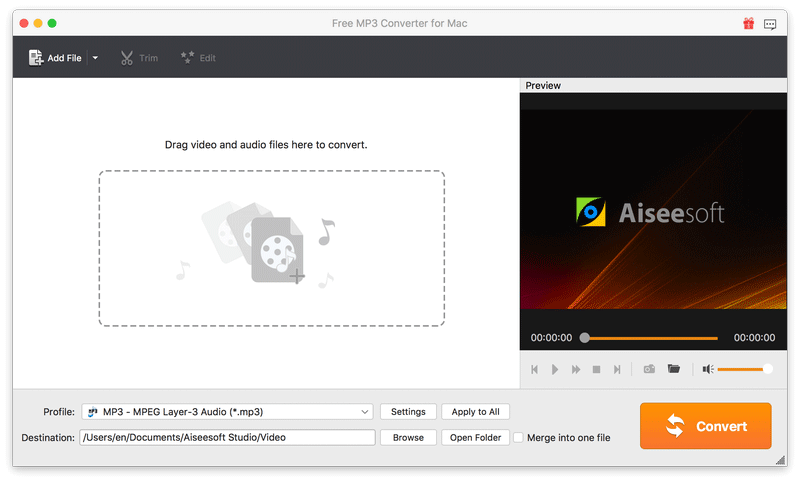 Aiseesoft Free MP3 Converter for Mac screenshot