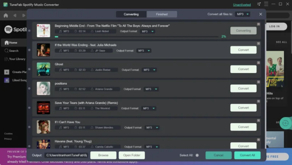 TuneFab Spotify Music Converter for Mac screenshot