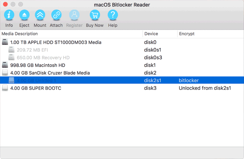 Cocosenor MacOS Bitlocker Reader screenshot