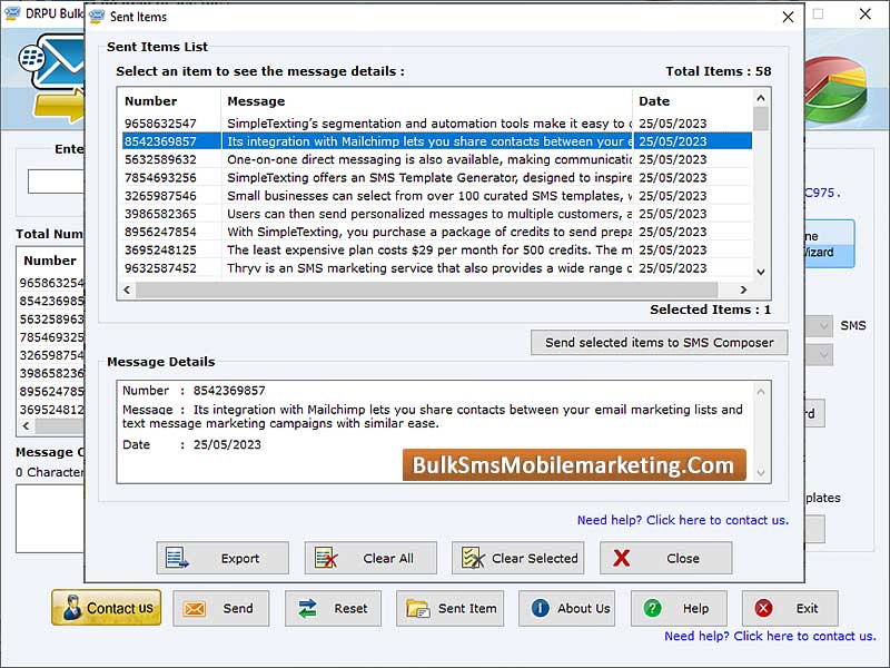 Bulk SMS Marketing Blackberry screenshot