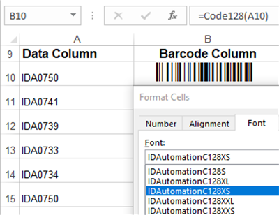 IDAutomation Code 128 Barcode Fonts screenshot