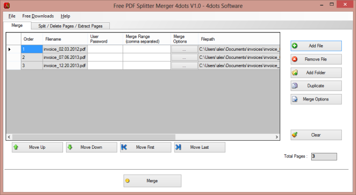 Free PDF Splitter Merger 4dots screenshot