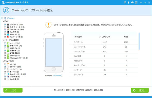 4Videosoft iOS Data Recovery screenshot