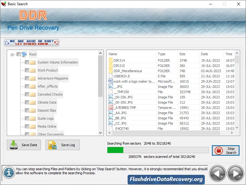 Flash Drive Data Recovery screenshot