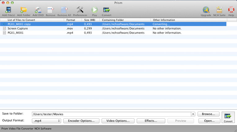Prism Video Converter Free for Mac screenshot