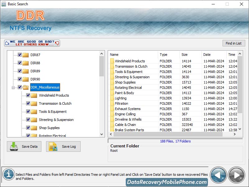 Data Recovery for NTFS file system screenshot