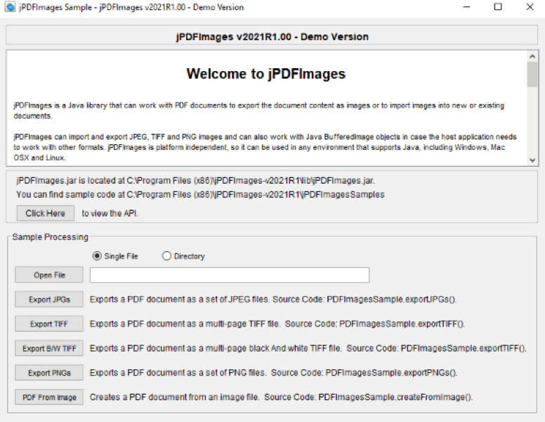 jPDFImages for Linux screenshot