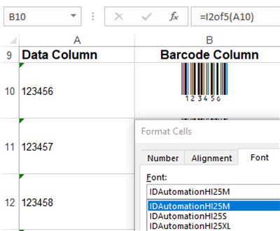 Interleaved 2 of 5 Barcode Fonts Package screenshot