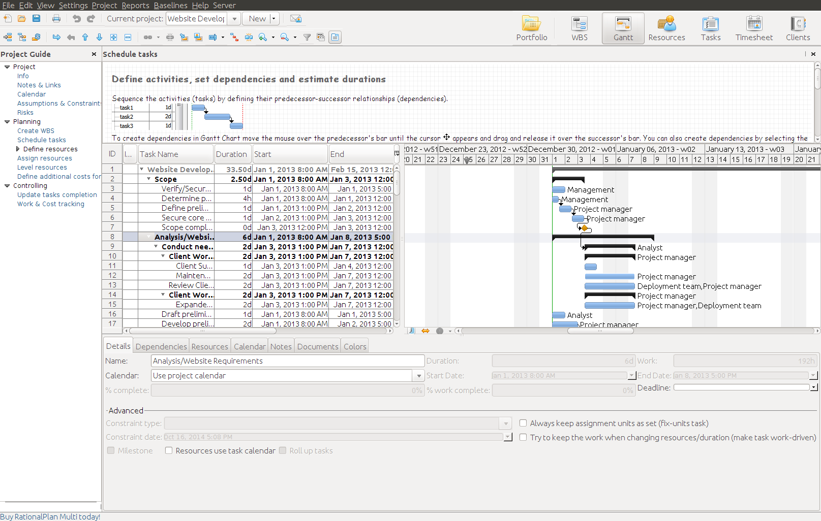 RationalPlan Multi Project for Linux screenshot