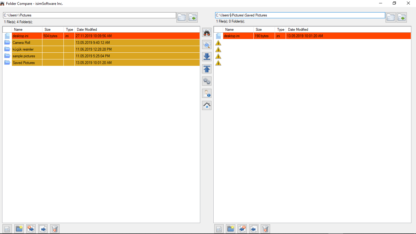 isimSoftware Directory Comparison Software screenshot