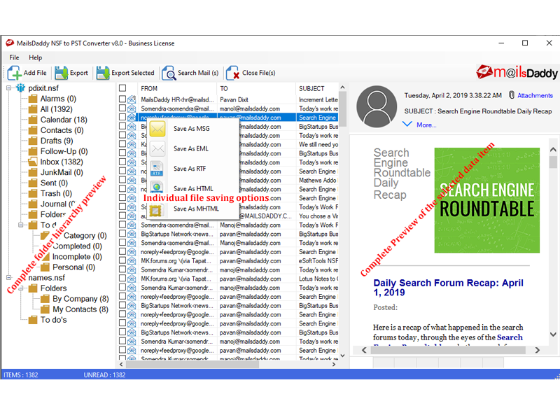 MailsDaddy Lotus Notes to Outlook Conver screenshot