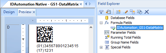DataMatrix Generator for Crystal Reports screenshot