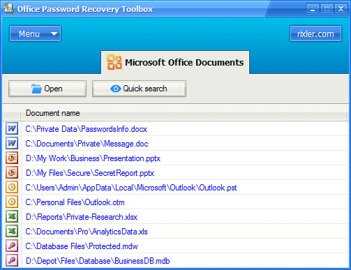 Office Password Recovery Toolbox screenshot