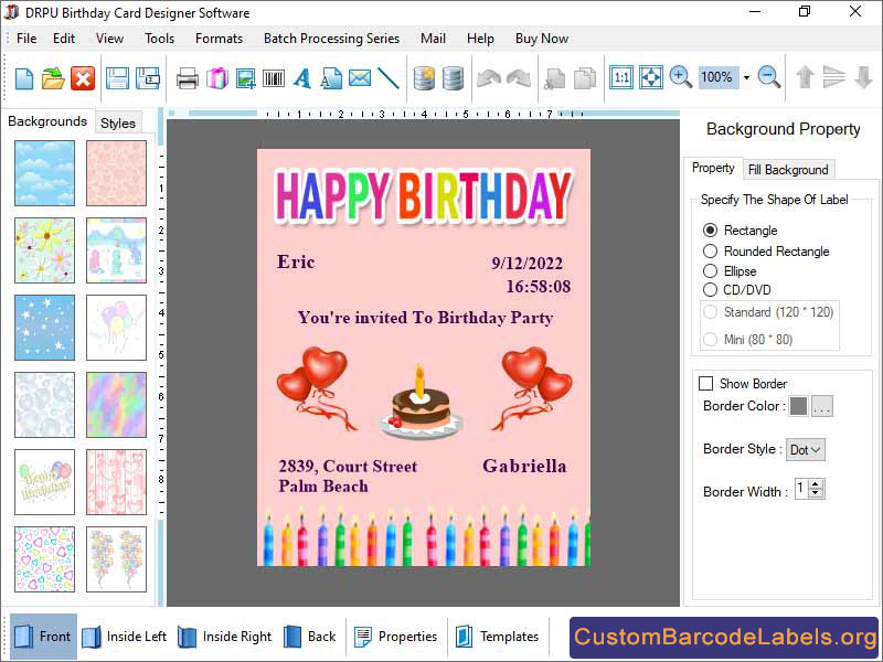 Birthday Cards Designer Maker Software screenshot