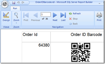 SSRS Code 128 Barcode Generator screenshot