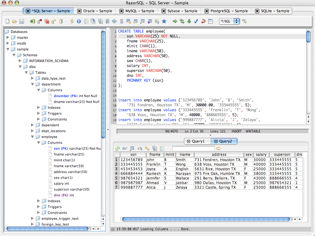 RazorSQL for Mac screenshot