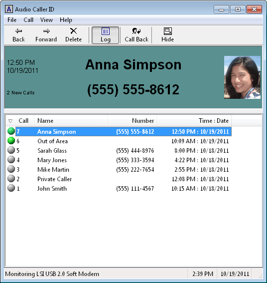 Audio Caller ID screenshot