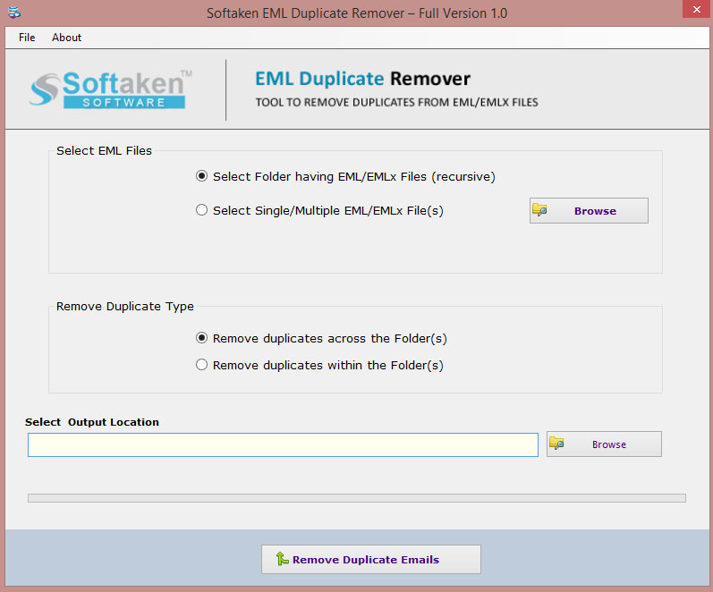 Softaken EML Duplicate Remover screenshot