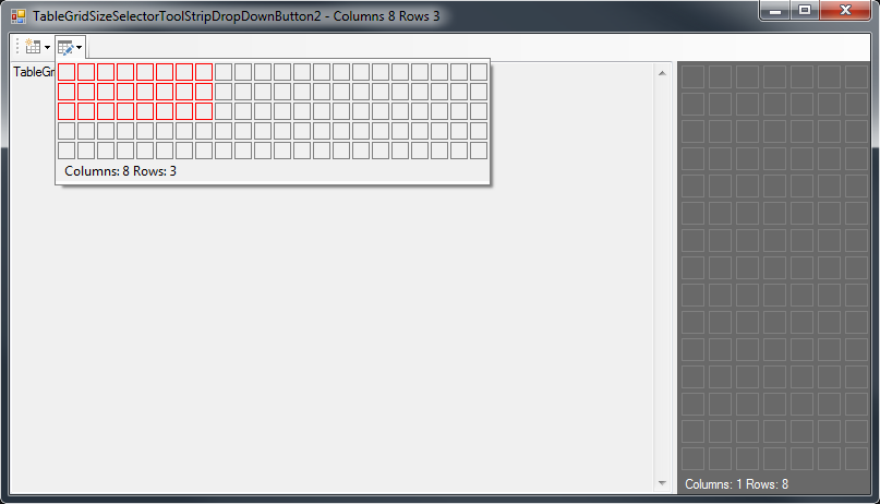 Zoople Grid Size Selector for WinForms screenshot