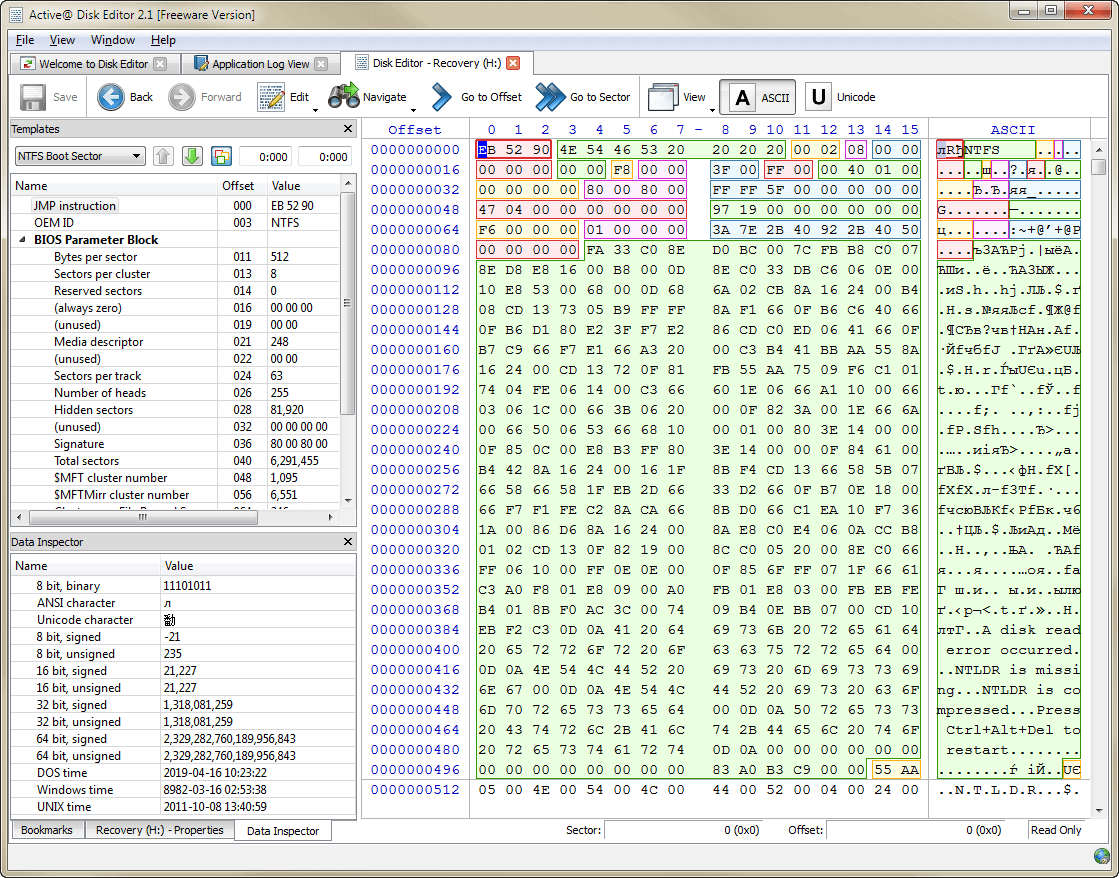 Active Disk Editor screenshot