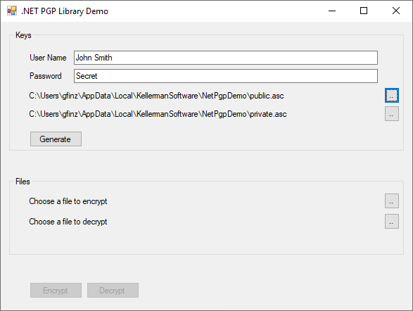 .NET PGP Library screenshot