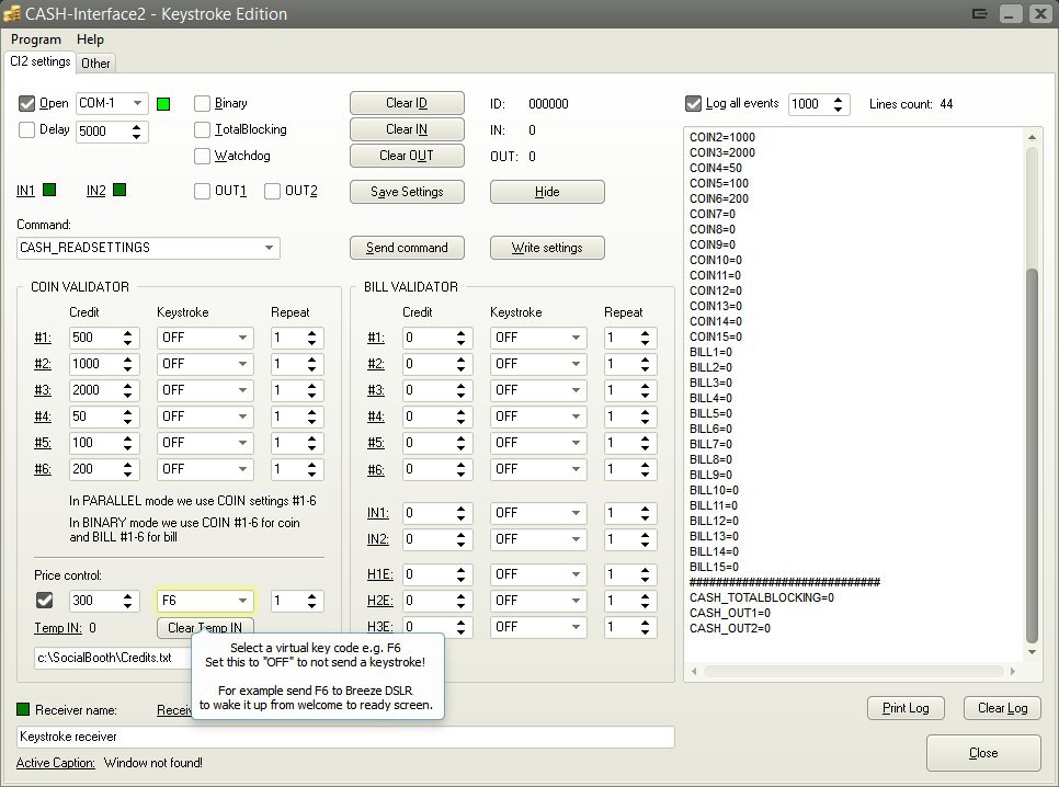 CASH Interface2 keystroke edition screenshot