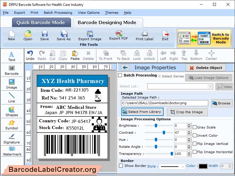 Barcode Creator for Healthcare Industry screenshot