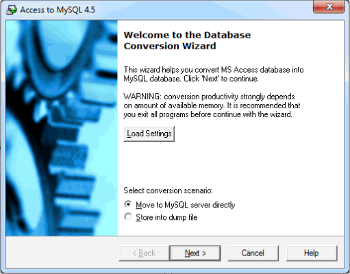 Access-to-MySQL screenshot