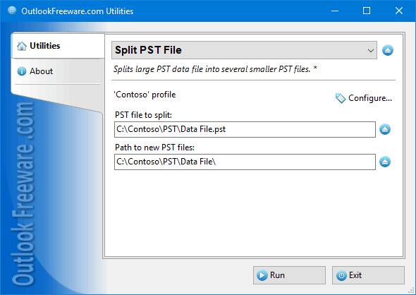 Split PST File for Outlook screenshot