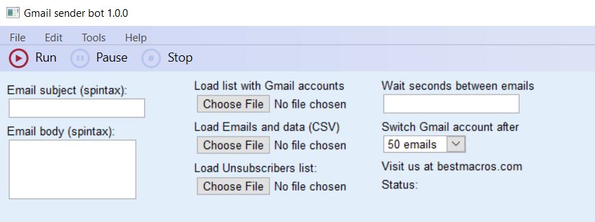 Sender bot for Gmail screenshot