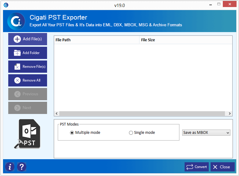 PST Export Tool screenshot