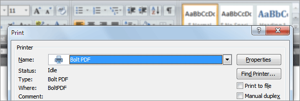 Bolt PDF Printer Plus Edition screenshot