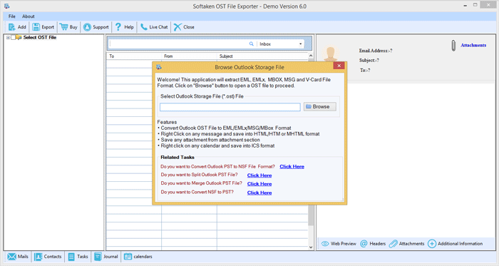 Softaken OST File Exporter screenshot
