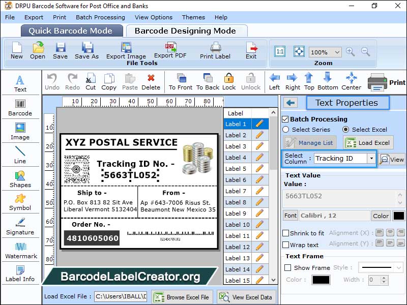 Barcode Creator for Post Office and Bank screenshot