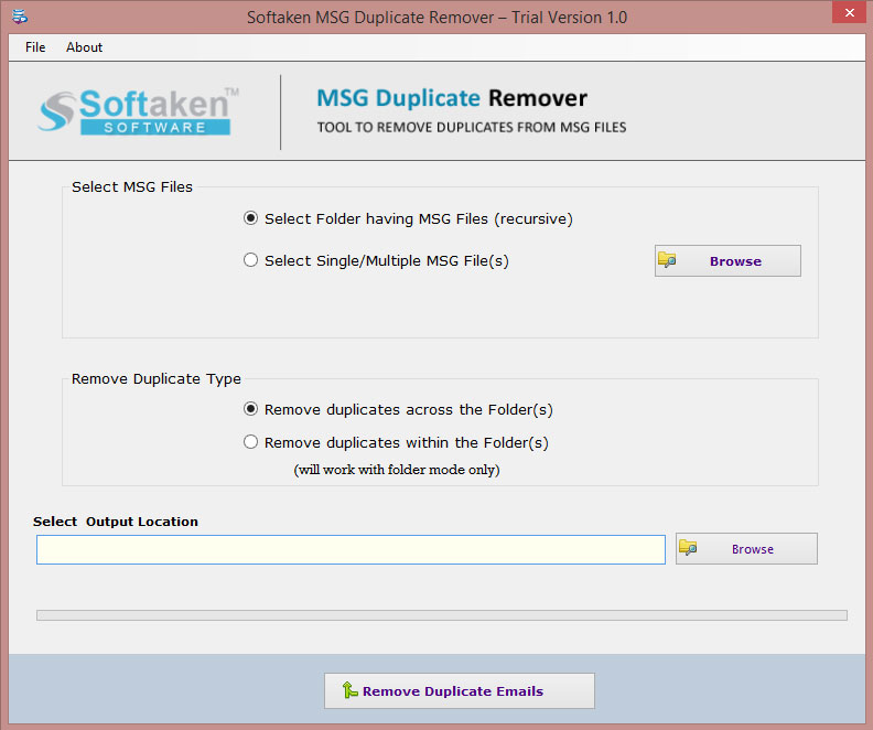 Softaken MSG Duplicate Remover screenshot