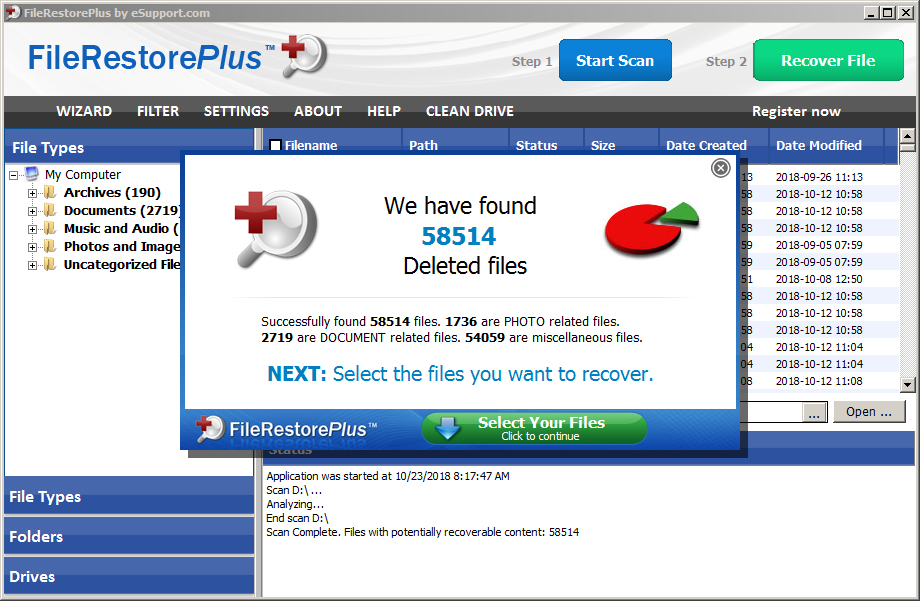 FileRestorePlus screenshot