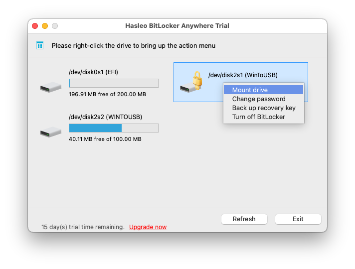 Hasleo BitLocker Anywhere For Mac screenshot