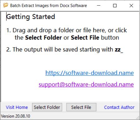 Batch Extract Images from Docx Software screenshot