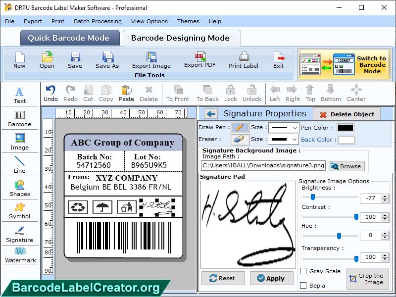 Barcode Creator Professional screenshot
