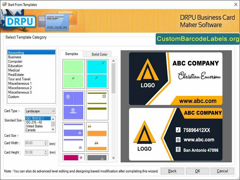 Business Card Designer Label Maker screenshot