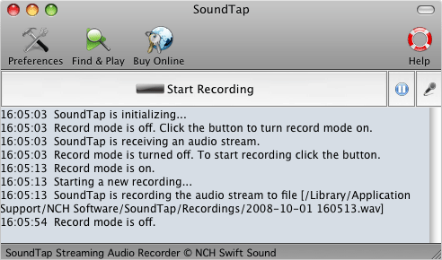 SoundTap Streaming Recorder Free for Mac screenshot