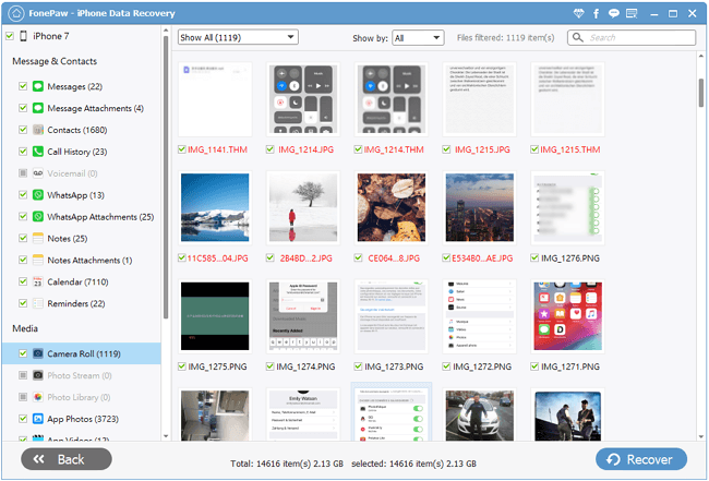 FonePaw iPhone Data Recovery (Windows) screenshot
