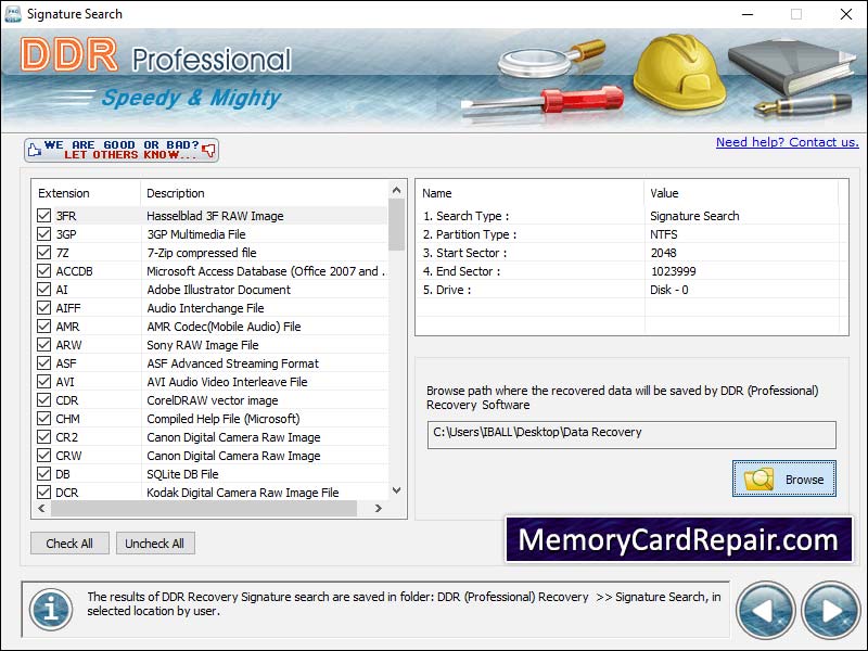 Professional Data Repair Software screenshot