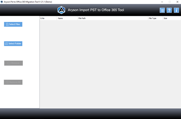 Aryson Import PST to Office 365 Tool screenshot