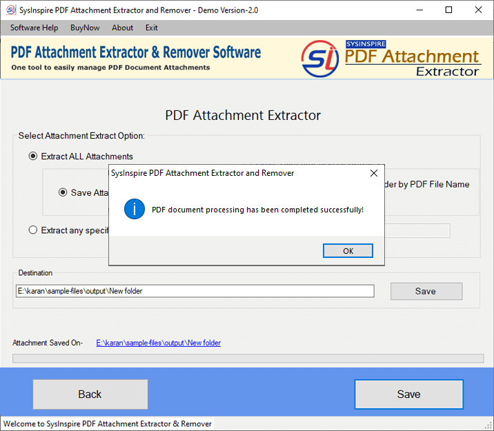 PDF Attachment extractor and Remover screenshot