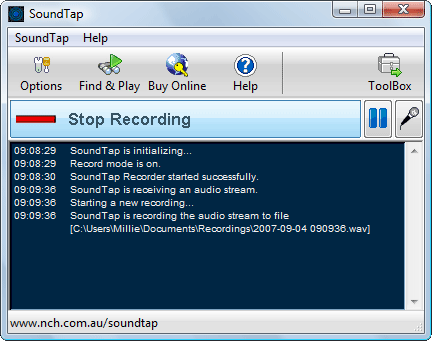 SoundTap Professional Edition screenshot
