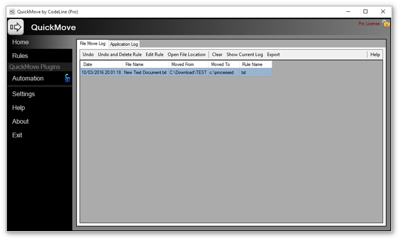 QuickMove screenshot